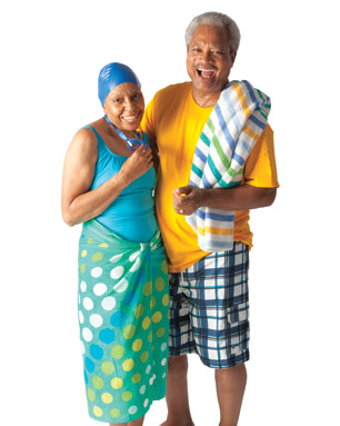 swim group senior man woman